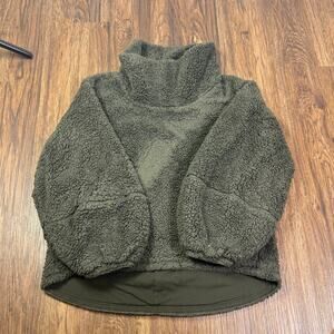Lululemon Warmth Restore Dark Olive Green Pullover Women's Size M / L Sherpa
